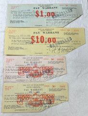 Charleston, South Carolina $1, $5, $10 1932 & 1933 Pay Warrants Audit & Police