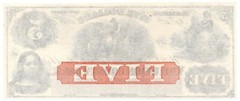 1859 $5 Union County Bank, Plainfield New Jersey Obsolete -Choice Unc. – Scarce!