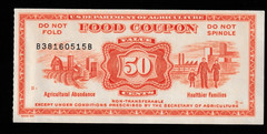 FOOD STAMP COUPON 3 COUPONS $1.00 $5.00 50c USDA AGRICULTURE scrip TOKEN UNC