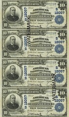 West Palm Beach, FL National Bank 1902 National Currency $10 Sheet REPRODUCTION
