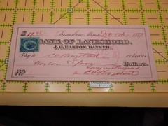 1879 Bank of Lanesboro MN Historical Check JC Easton Banker Revenue Stamp Epheme