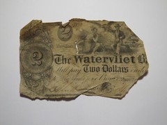 $2 1830’s West Troy New York Obsolete Currency Bank Note Bill! Watervliet Bank