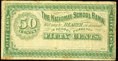 US 50¢ National School Bank Classroom Currency Early Educational Practice note