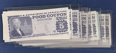 Food STAMP COUPON ONE $5.00 note scrip token USDA DATE & SERIAL WILL VERY USDA.