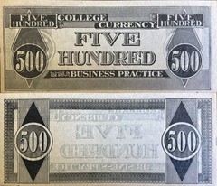 $500 Vintage College Currency Note Business Practice Educational UNC (OM Stock)