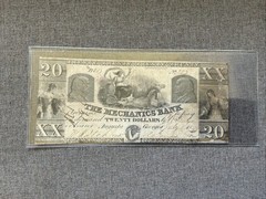 $20 1849 Augusta Georgia GA Obsolete Currency Bank Note Bill The Mechanics Bank