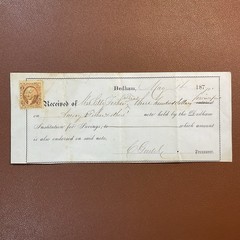 1877 Dedham Institution for Savings MA $300 Obsolete Note w/ Revenue Stamp