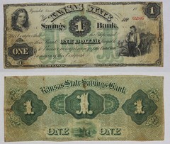 Kansas State Savings Bank $1 Obsolete Currency Note KS-750-05 5VPM