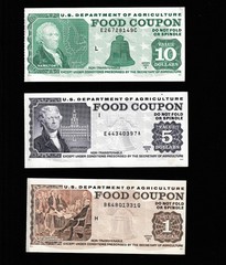 Food Stamp Coupon THREE $10.00 $5.00 $1.00 USDA SCRIP TOKEN AGRCULTURE