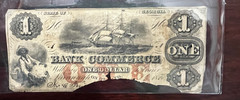 State Of Georgia Bank Of Commerce 1 Dollar Bill Pre Civil War Low Grade