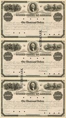 $1000 United States Act of 1861 Bond Currency REPRO Hessler X128D Specimen