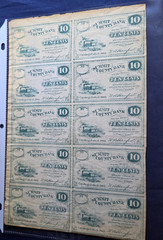 RARE Uncut Sheet 10x 1862 Summit County Bank OH 10 Cent Civil War Script
