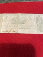 1864 State of Louisiana $1 Note Shreveport Late American Civil War Era