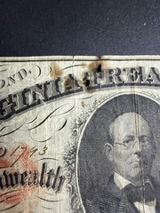 1862 Virginia Treasury Note $100