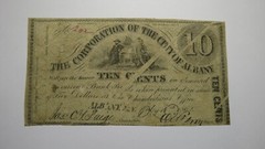 $.10 1862 Albany New York Obsolete Currency Bank Note Bill City of Albany ERROR