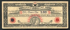 1934 $1 ONE DOLLAR ANAGRAM DISCOUNT BOND CERTIFICATE C.L. CARR CO. BUFFALO, NY