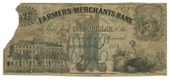 1852 Farmers and Merchants Bank $1 Quincy Illinois IL665-UNL (L6949)