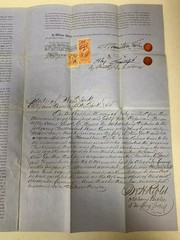 1863 New York City Land Deed Lease with Cancelled Stamps