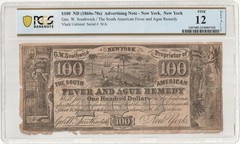 PCGS 12 Details $100 Advertising Note (56847252)