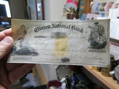 CLINTON NATIONAL BANK NJ 1867 POST CIVIL WAR OBSOLETE BANK CHECK (1) FROM HOARD