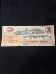 state of georgia bank note $100 The Augusta Insurance And Banking Co. Obsolete
