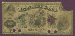 1867 Macon & Brunswick RR Co., Macon, Georgia 1 Fare Ticket No.24719 (61089)