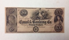 ~1840’s $20 Canal and Banking Co. of New Orleans, Louisiana Choice Uncirculated
