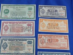 Atlantic County Depression Script, 11 Different Notes 1930’s, 11 Different