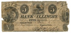 1839 Bank of Illinois Jacksonville IL $5 Note IL740-G90 Haxby Plate Note 67138