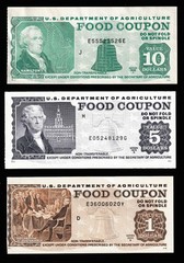 Vintage FOOD STAMP COUPON 3 COUPONS $10.00 $5.00 $1.00 USDA scrip COUPON