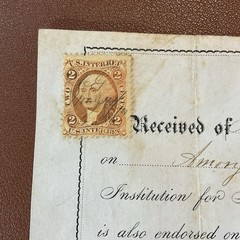 1877 Dedham Institution for Savings MA $300 Obsolete Note w/ Revenue Stamp