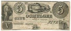1840 Ocmulgee Bank State of Georgia $5 GA No.200 (L4025)