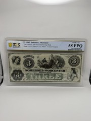 Salisbury Maryland The Somerset And Worcester Savings Bank $3 1862 Serial # 1132