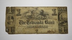 $1 1841 Towanda Pennsylvania PA Obsolete Currency Note Bill Towanda Bank RARE