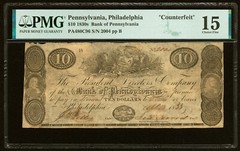 1833 Philadelphia, PA – $10 Contemporary Counterfeit – PMG 15 – FASCINATING NOTE