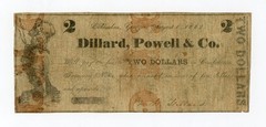 1862 $2 Dillard, Powell & Co. – Columbus, GEORGIA Merchant Scrip CIVIL WAR Era