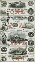 Bucksport ME Bank of $1-$2-$5-$10 Obsolete Currency Sheet REPRODUCTION