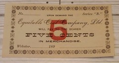 1890s 5 Cent Equitable Coal Company Ltd PA Paper Scrip Obsolete Blank RARE