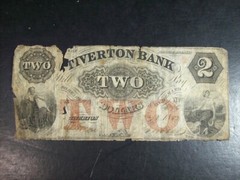 1857 $2 Tiverton Bank of Rhode Island ABOUT GOOD RI-505-G4a SN5569
