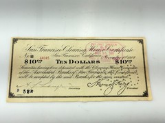 1907 San Francisco Clearing House California $10 Certificate dollar bill