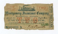 1862 $2 The Montgomery Insurance Company – ALABAMA Note w/ SHIP