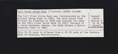 US $1.75 Rhode Island Fall River Union Bank Obsolete Currency F-VF Counterfeit