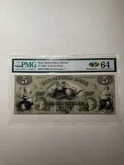 Strafford Bank New Hampshire Dover $5 1860s Remainder Choice Uncirculated 64