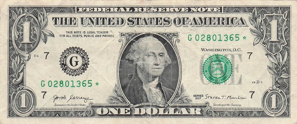 USA / Chicago , IL. ** $1 Series of 2017 G / 7 Circulated Banknote XIII
