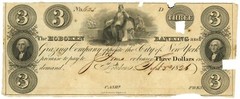 1826 Hoboken Banking and Grazing Company NJ $3 No.623 (L3096)