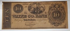 1830’S $10 TEN Dollars Banknote – Wayne County Bank Palmyra, NY (Pre Civil War)