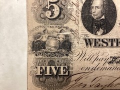 ~ Rare 1863 $5 Five Dollars The Western Reserve Bank Warren, Ohio – OH 435 C 64