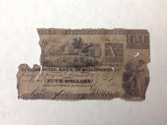 ~ 1839 $5 Five Dollars – The Commercial Bank Of Millington, Maryland -FREE S & H