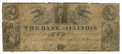 1838 Bank of Illinois Shawnee Town IL $2 Obsolete Note IL740-G46 RARE (67136)