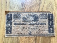 $1000 Banknote The Bank of the United States 1840 Old Charter Whiskey – Promo